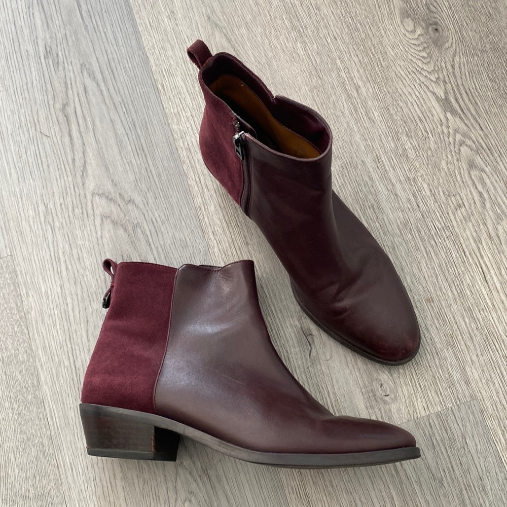 Coach Carmen Leather/Suede Ankle Booties